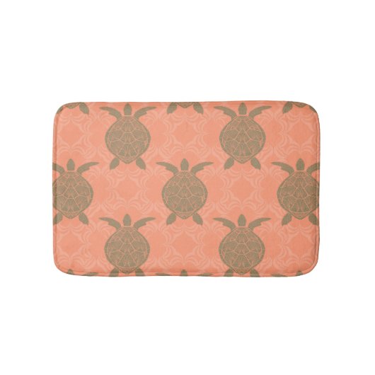 Muschel Pink Sea Turtle Bath Mat Badematte (Vorderseite)