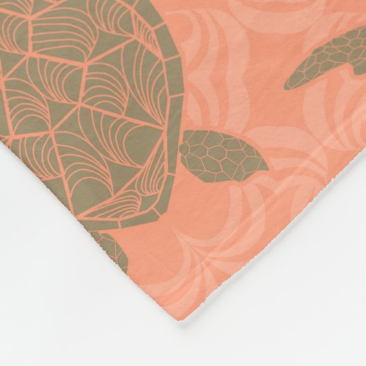 Muschel Pink Sea Turtle Fleece Blankon (Ecke)