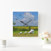 Muschel Quadratische Wanduhr (Zuhause)