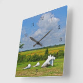 Muschel Quadratische Wanduhr (Winkel)