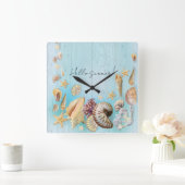 Muschel Quadratische Wanduhr (Zuhause)