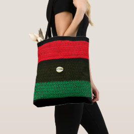 Muschel Red Black Green Flag Artisan Crochet Print Tasche
