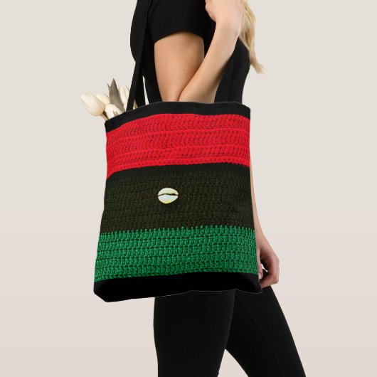 Muschel Red Black Green Flag Artisan Crochet Print Tasche (Von Nahem)