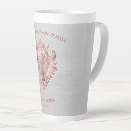 Muschel Rosa Conch Latte Tasse (Rechte Ecke)