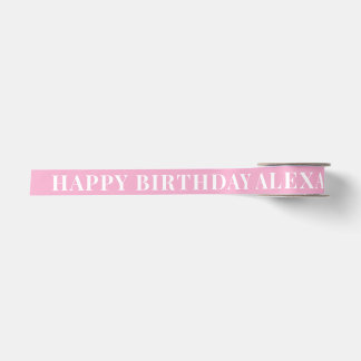 Muschel Rosa Einfacher Text glücklich Geburtstag Satinband