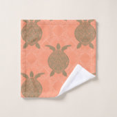 Muschel Rosa Meer Schildkröte Badehandtuch Set (Waschlappen)