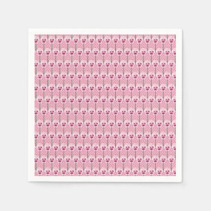 Muschel Rosa Stiefmütterchen - Retro-Tapete-Muste Serviette