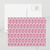 Muschel Rosa Stiefmütterchen - Retro-Tapete-Muster Postkarte (Vorne/Hinten)