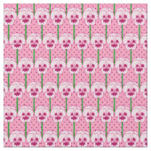 Muschel Rosa Stiefmütterchen - Retro-Tapete-Muster Stoff (Nahaufnahme)