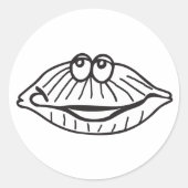 Muschel Runder Aufkleber (Vorderseite)