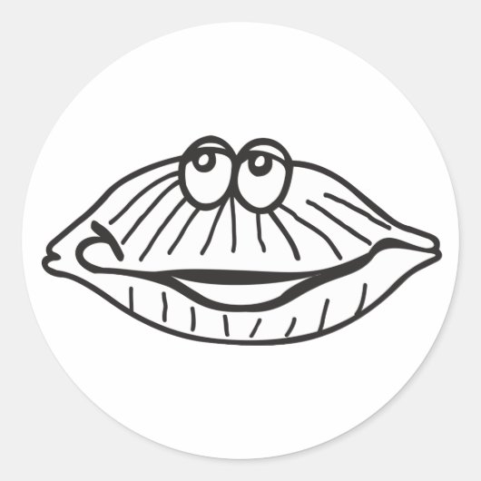Muschel Runder Aufkleber (Vorderseite)