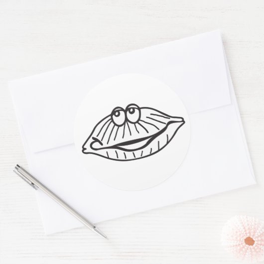 Muschel Runder Aufkleber (Umschlag)