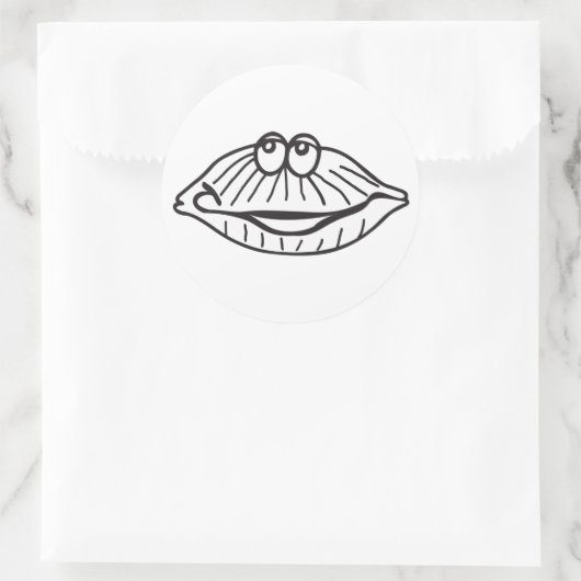 Muschel Runder Aufkleber (Tasche)