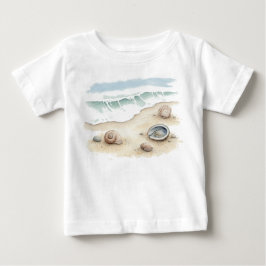 Muschel & Sand Wasserfarbe Strand Tote Boby T-Shir Baby T-shirt
