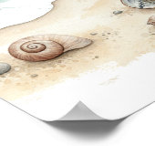 Muschel & Sand – Wasserposter-Papier (Halbglanz) Poster (Ecke)