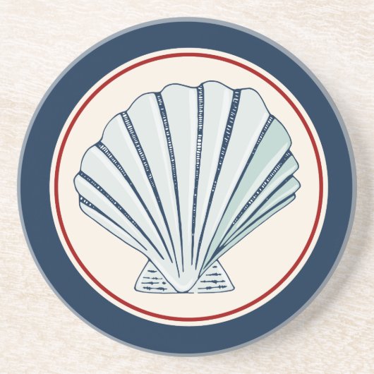 Muschel Sandstein Untersetzer (Vorne)