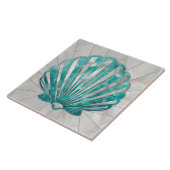 Muschel Scallop - Aquamarine und Perle Fliese (Seite)
