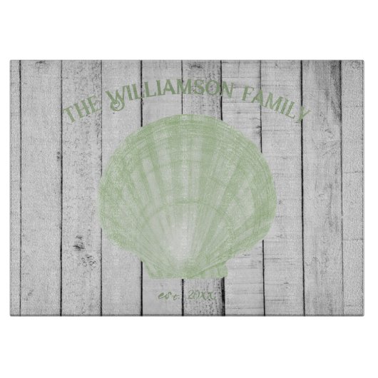 Muschel-Schneidebrett für grüne Vintage Scallop Schneidebrett (Vorderseite)