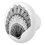 Muschel-Schubknöpfe für Schwarz und Weiß Keramikknauf (Rechts)