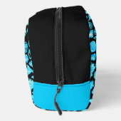 Muschel - Schwarzer Splash - Aqua Blue Toilettenbe Waschbeutel (Rechts)