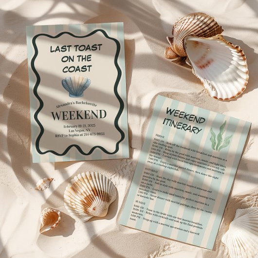 Muschel Seafoam Bachelorette Bash Einladung