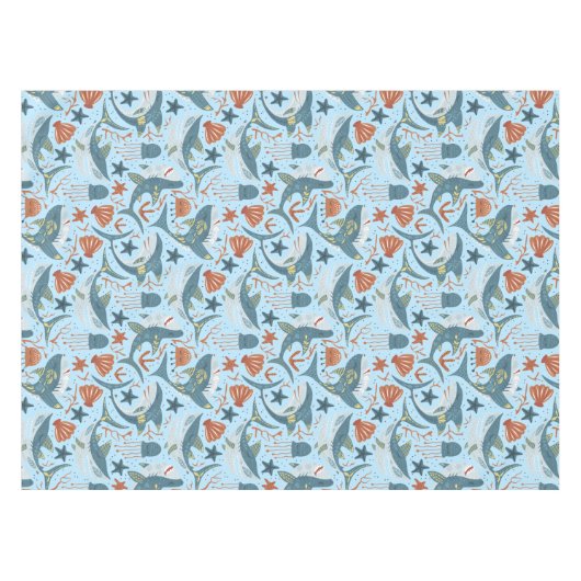 Muschel Seehecht Tischdecke (Vorderseite (Horizontal))