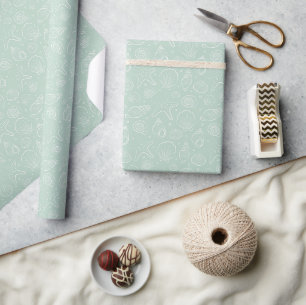 Muschel Sommer Küsten Nautik Boho Strand Mint Geschenkpapier