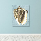 Muschel Stonewash Conch Leinwanddruck (Insitu (Holzboden))