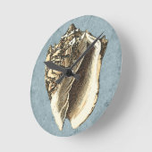 Muschel Stonewash Conch Runde Wanduhr (Winkel)