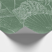 Muschel Strand Grün Weiß Decoupage Geschenkpapier (Ecke)