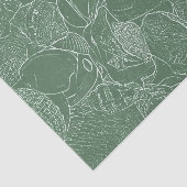 Muschel Strand Grün Weiß Decoupage Seidenpapier (Ausschnitt)