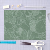 Muschel Strand Grün Weiß Decoupage Seidenpapier (Handwerk)