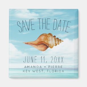 Muschel-Strand-Hochzeit - Save-the-Date Magnet
