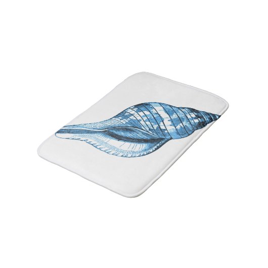 Muschel Strand Küste Blau des Ozeans Badematten (Schrägansicht)