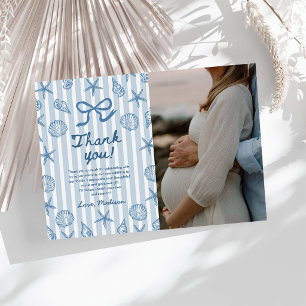 Muschel Strand Meer Baby Shower Foto Dankeskarte