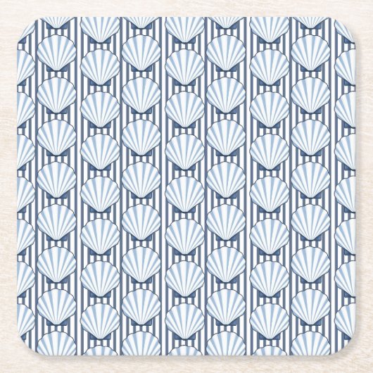 Muschel Stripe Elegance! Rechteckiger Pappuntersetzer (Vorderseite)