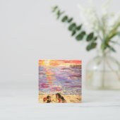 Muschel sucht quadratische visitenkarte (Stehend Vorderseite)