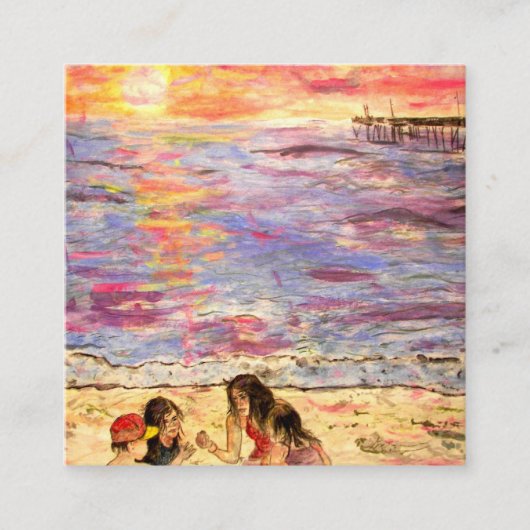 Muschel sucht quadratische visitenkarte (Vorderseite)