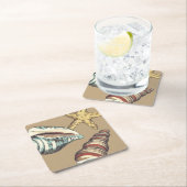 Muschel-Trio auf kakifarbigem Rechteckiger Pappuntersetzer (Vor Ort)