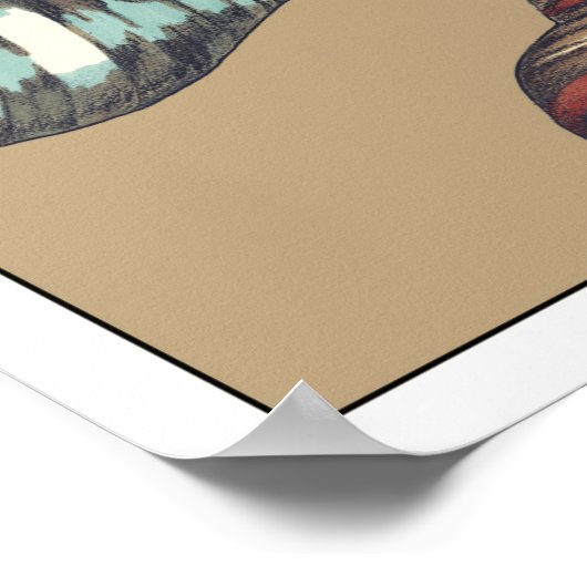 Muschel Trio über Khaki Poster (Ecke)