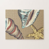 Muschel Trio über Khaki Puzzle (Horizontal)