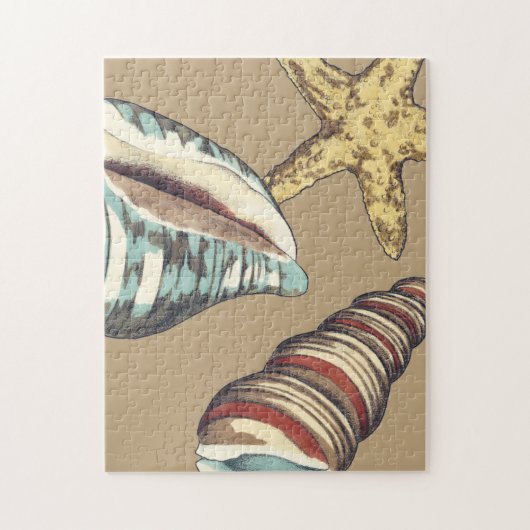 Muschel Trio über Khaki Puzzle (Vertikal)