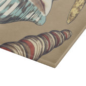 Muschel Trio über Khaki Schneidebrett (Ecke)