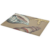 Muschel Trio über Khaki Schneidebrett (Ecke)