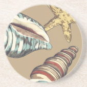 Muschel Trio über Khaki Untersetzer (Vorne)