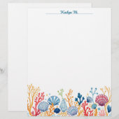 Muschel und Korallengrenze Briefbogen (Vorne/Hinten)