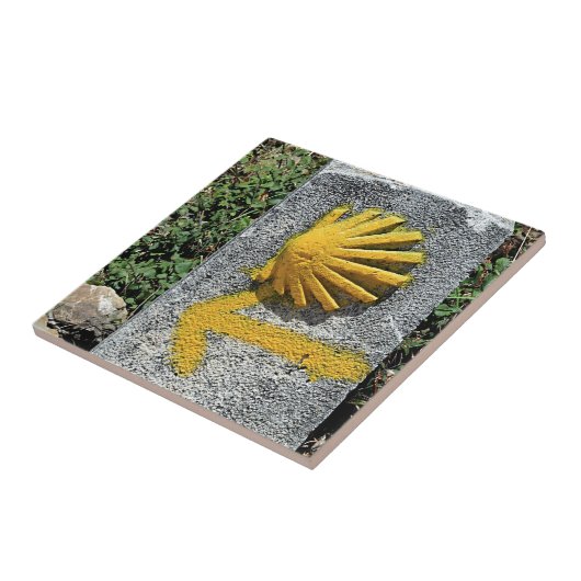 Muschel und Pfeil EL Camino unterzeichnen, Spanien Fliese (Seite)