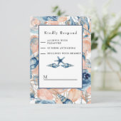 Muschel und Rose des Meeres von Nautic RSVP Karte (Stehend Vorderseite)