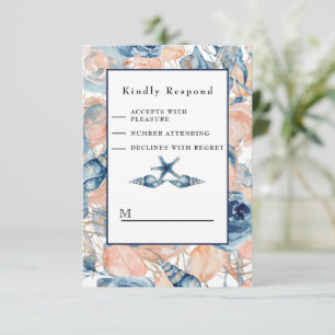 Muschel und Rose des Meeres von Nautic RSVP Karte