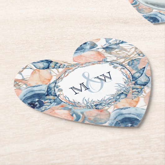 Muschel und Rose des Meeres von Nautic Untersetzer (angewinkelt)